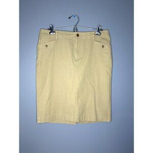 Lauren Ralph Lauren Pencil Skirt Size 8 Khaki Preppy Academia Safari Equestrian